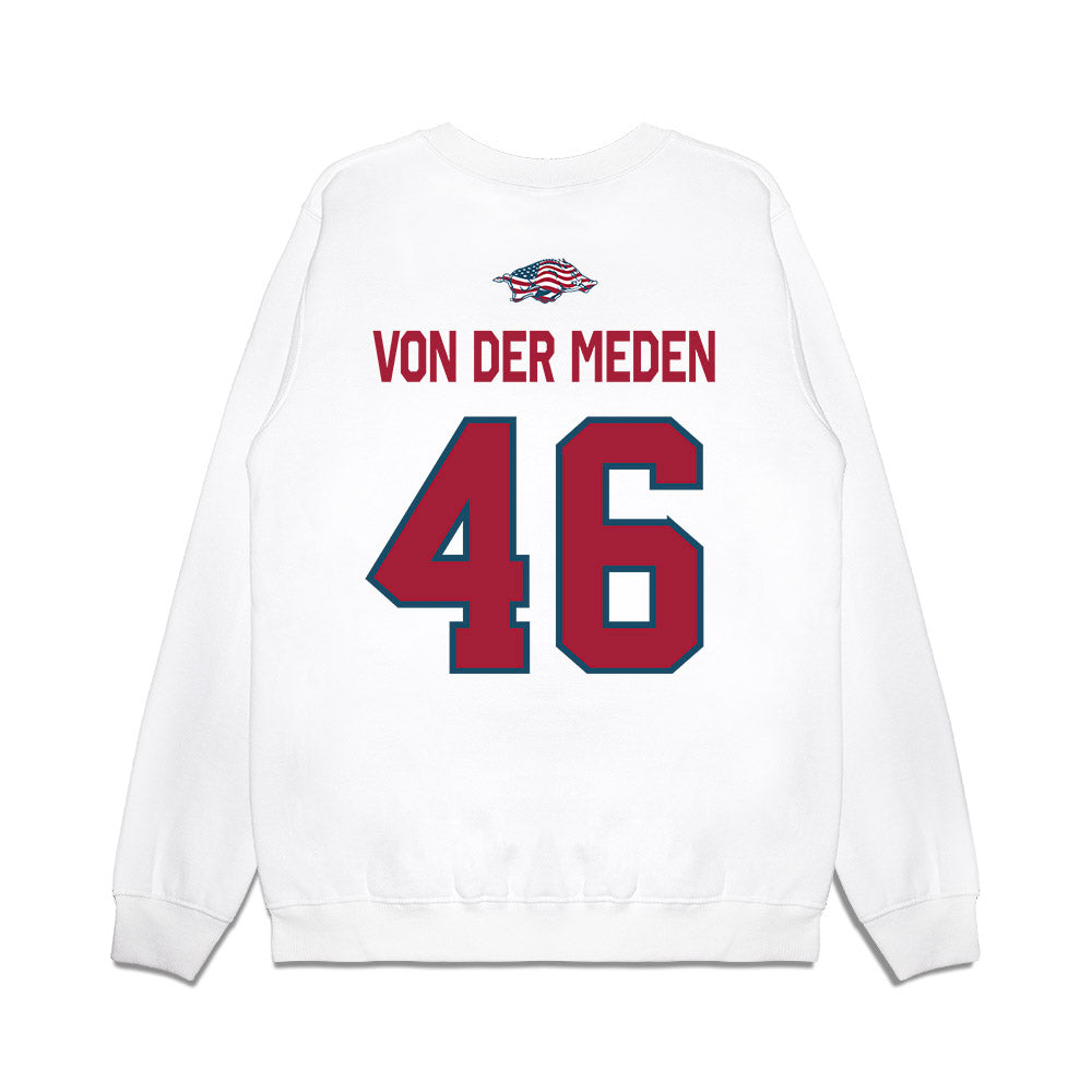 Arkansas - NCAA Football : Charlie von der Meden - Patriotic Collection Premium Crewneck Sweatshirt-1