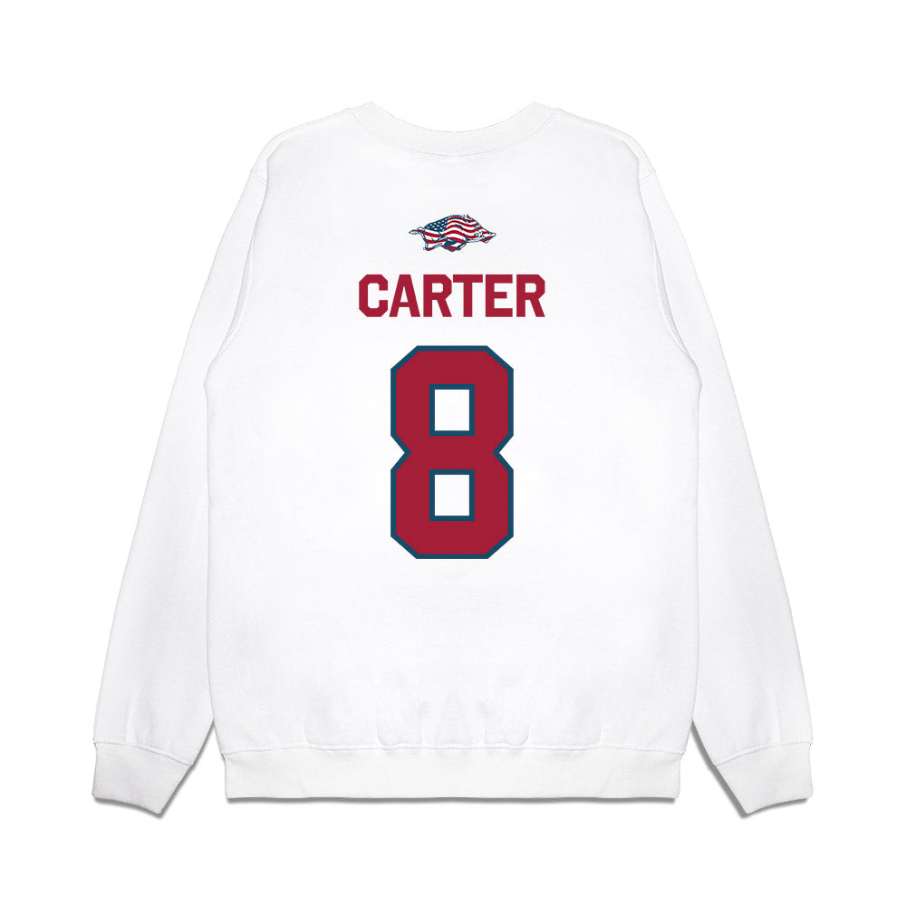 Arkansas - NCAA Women's Soccer : Kate Carter - Patriotic Collection Premium Crewneck Sweatshirt-1