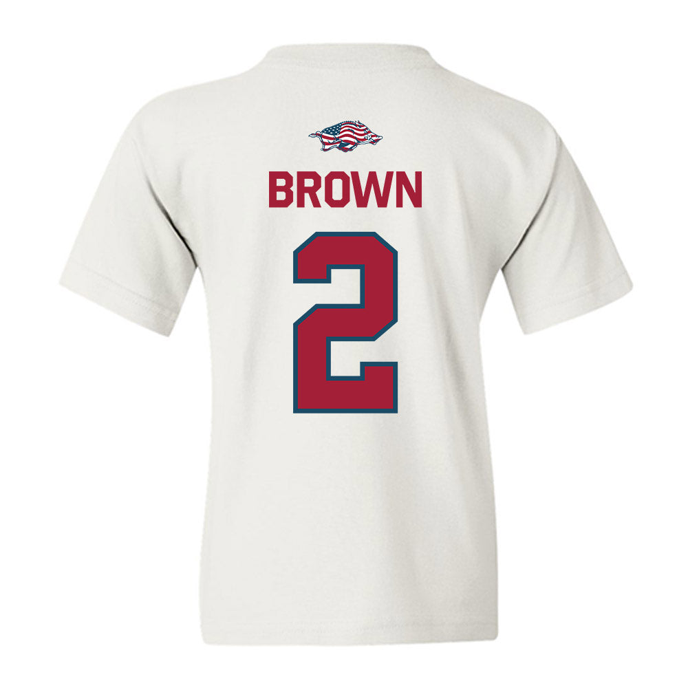 Arkansas - NCAA Men's Basketball : Amere Brown - Patriotic Collection Youth T-Shirt-1