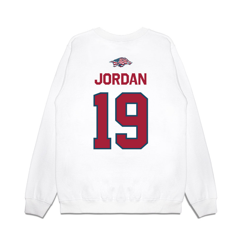 Arkansas - NCAA Football : Antonio Jordan - Patriotic Collection Premium Crewneck Sweatshirt-1