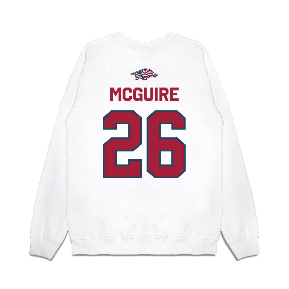Arkansas - NCAA Baseball : Tate McGuire - Patriotic Collection Premium Crewneck Sweatshirt-1