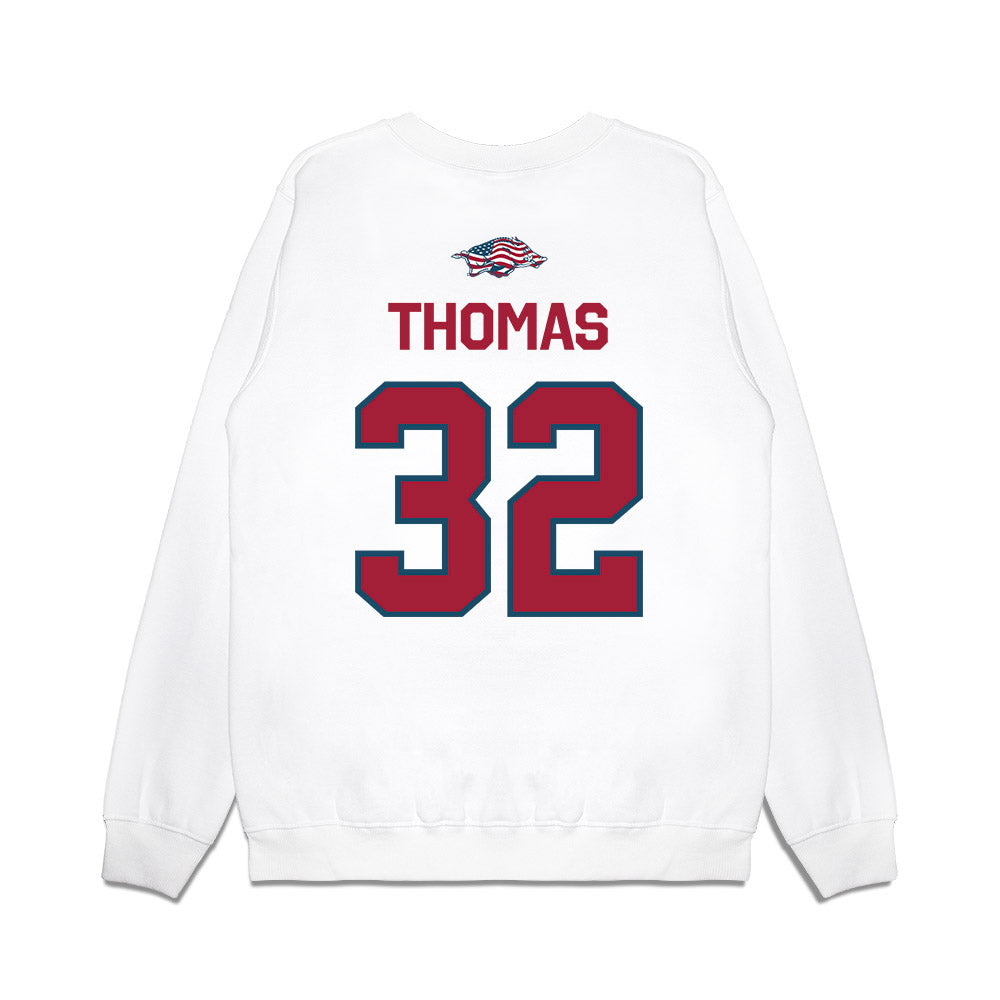 Arkansas - NCAA Women's Basketball : D'Asia Thomas - Patriotic Collection Premium Crewneck Sweatshirt-1