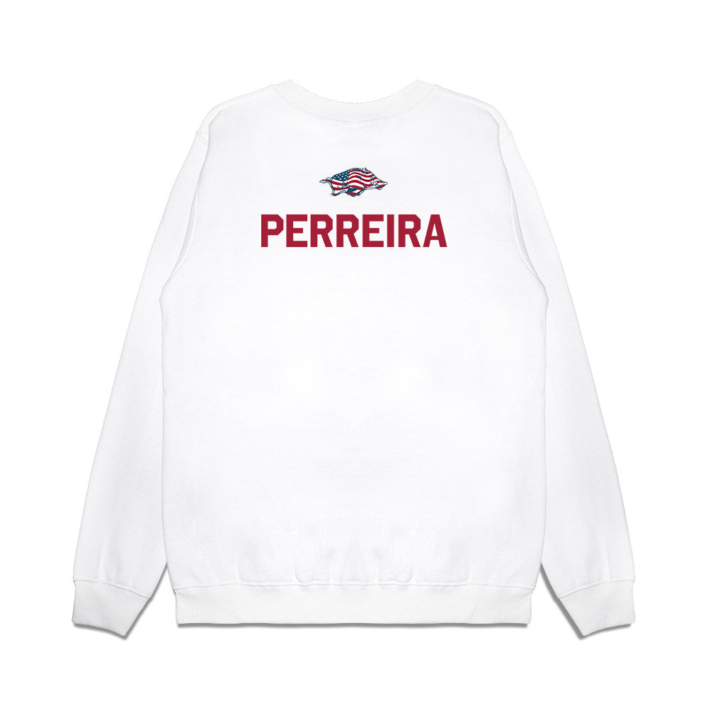 Arkansas - NCAA Women's Swimming & Diving : Isabella Perreira - Patriotic Collection Premium Crewneck Sweatshirt-1