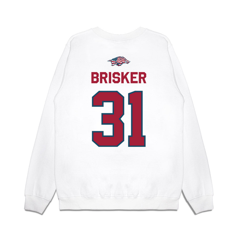 Arkansas - NCAA Football : Blake Brisker - Patriotic Collection Premium Crewneck Sweatshirt-1