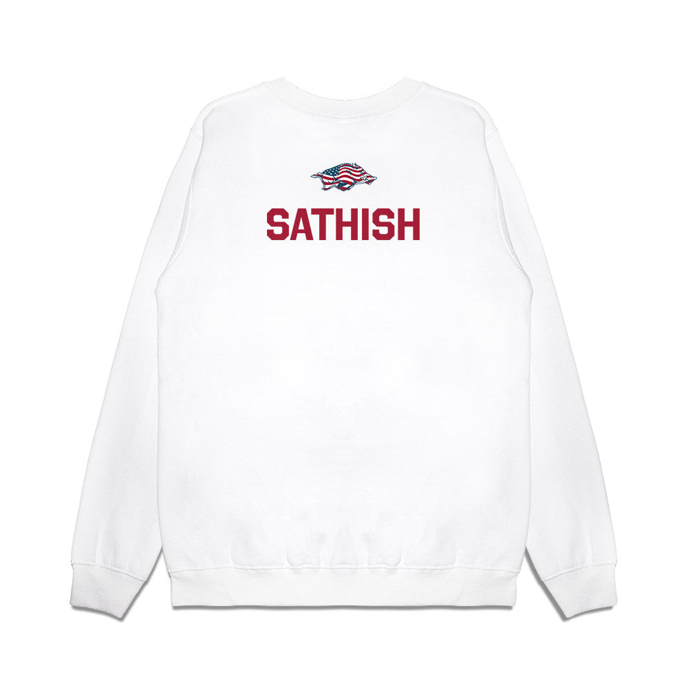 Arkansas - NCAA Women's Golf : Swetha Sathish - Patriotic Collection Premium Crewneck Sweatshirt-1