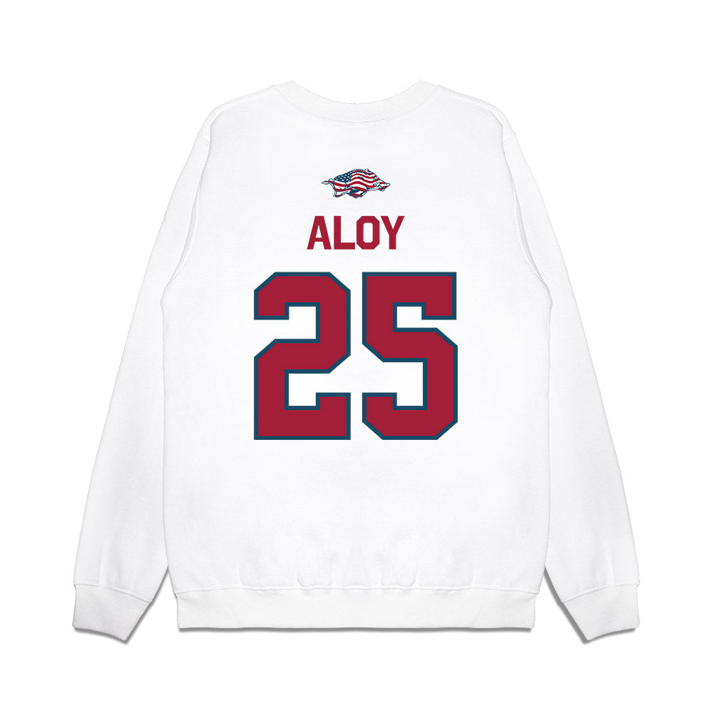 Arkansas - NCAA Baseball : Kuhio Aloy - Patriotic Collection Premium Crewneck Sweatshirt-1