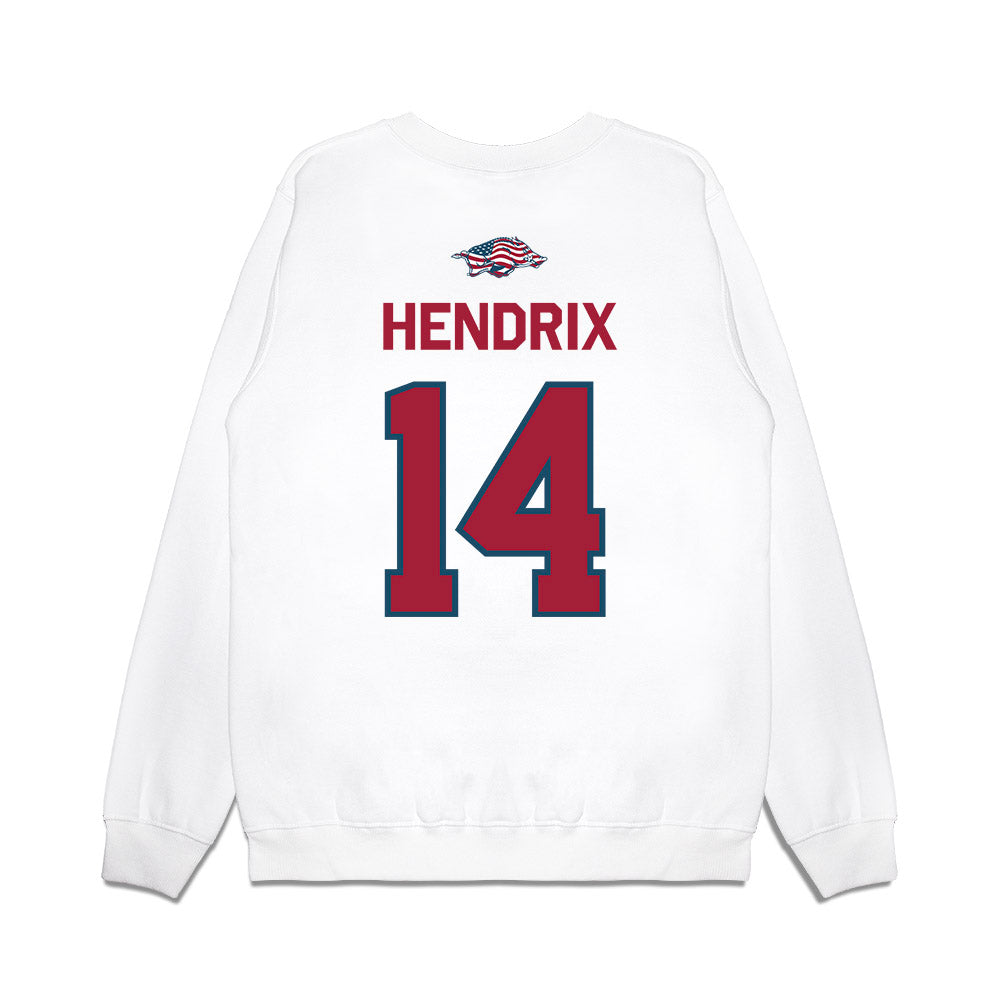 Arkansas - NCAA Football : Hank Hendrix - Patriotic Collection Premium Crewneck Sweatshirt-1