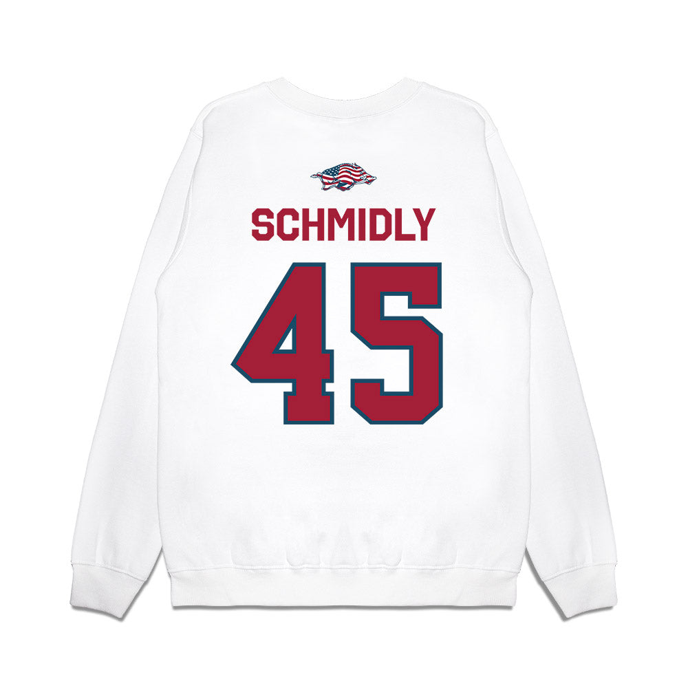 Arkansas - NCAA Football : Max Schmidly - Patriotic Collection Premium Crewneck Sweatshirt-1