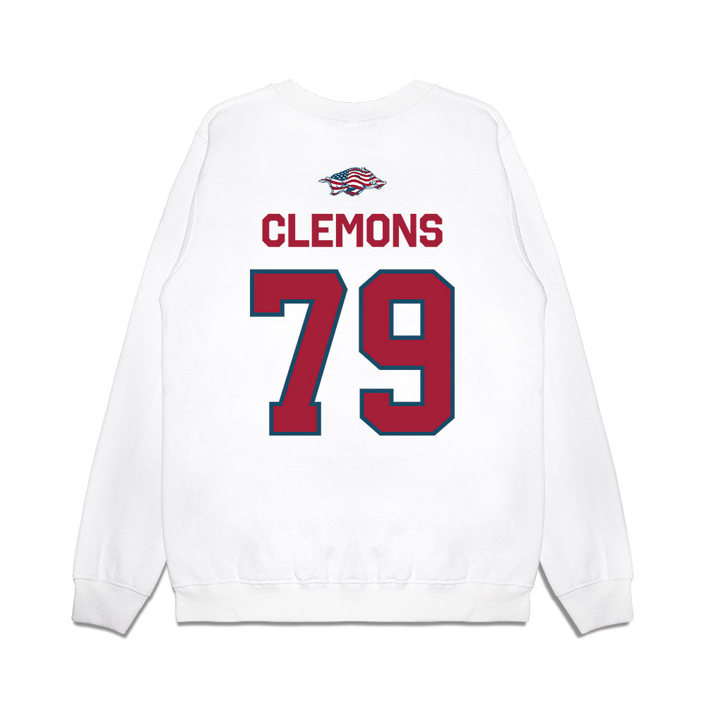 Arkansas - NCAA Football : Josiah Clemons - Patriotic Collection Premium Crewneck Sweatshirt-1