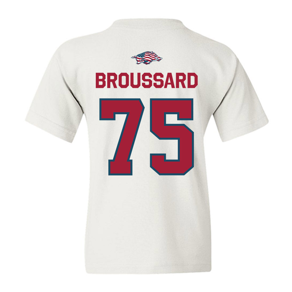 Arkansas - NCAA Football : Kavion Broussard - Patriotic Collection Youth T-Shirt-1