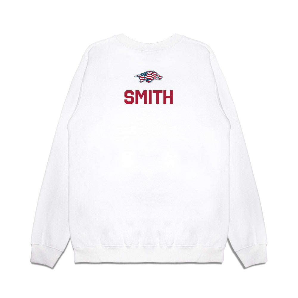 Arkansas - NCAA Men's Golf : Cam Smith - Patriotic Collection Premium Crewneck Sweatshirt-1