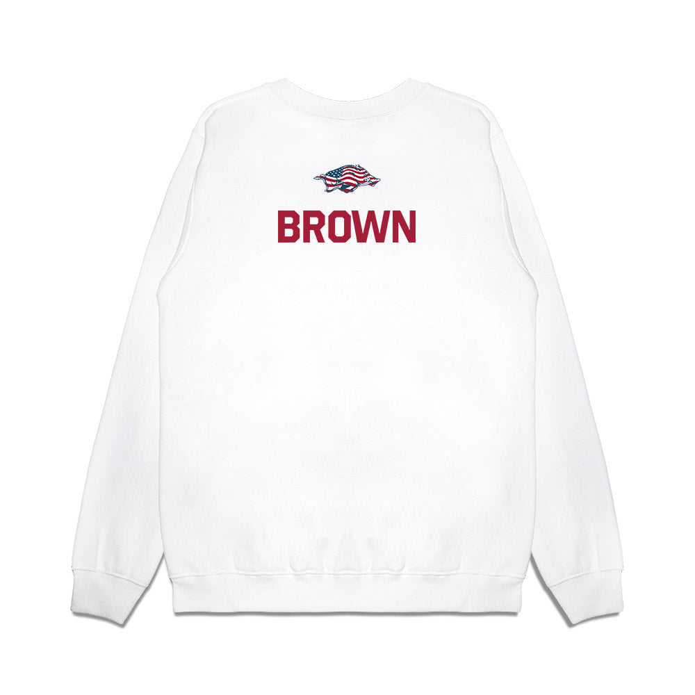 Arkansas - NCAA Women's Gymnastics : Simone Brown - Patriotic Collection Premium Crewneck Sweatshirt-1