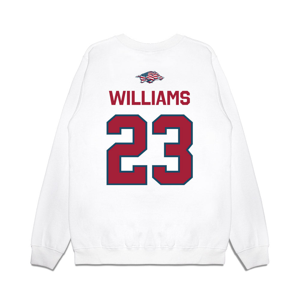 Arkansas - NCAA Football : Ian Williams - Patriotic Collection Premium Crewneck Sweatshirt-1
