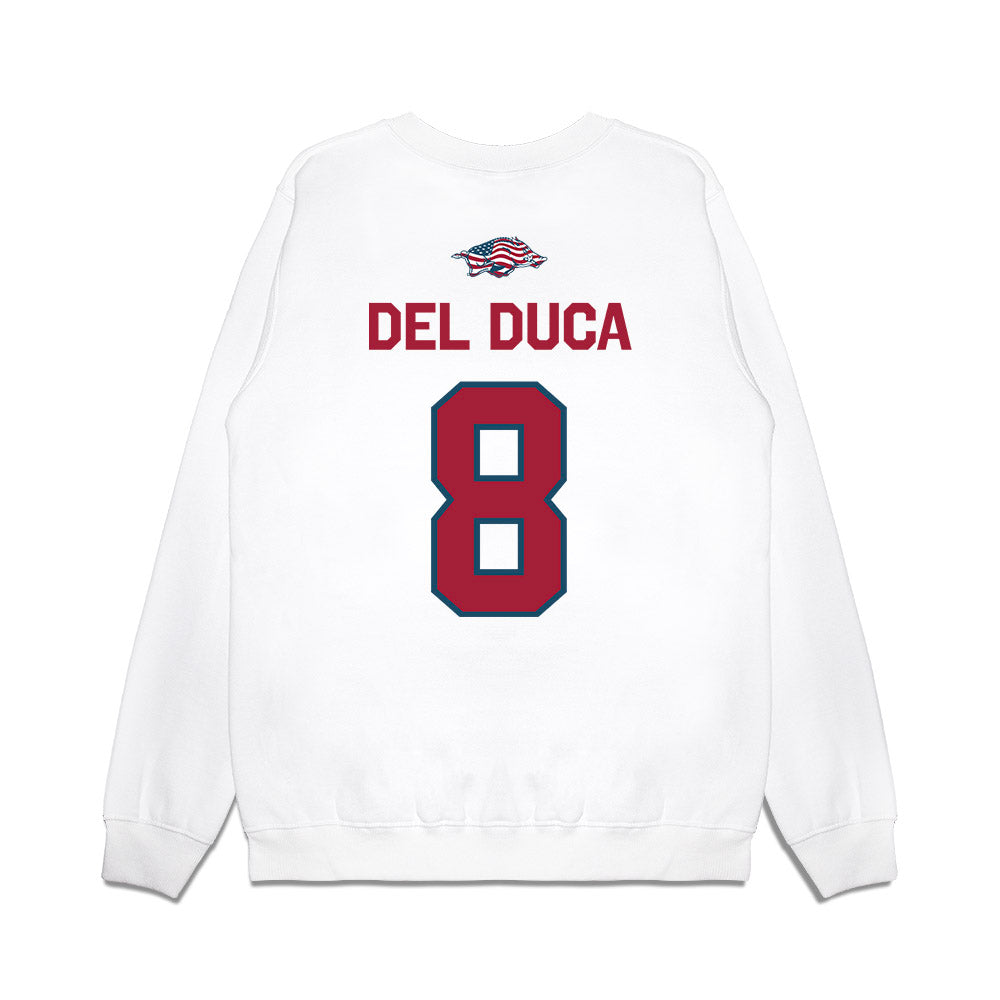 Arkansas - NCAA Softball : Kyler Del Duca - Patriotic Collection Premium Crewneck Sweatshirt-1