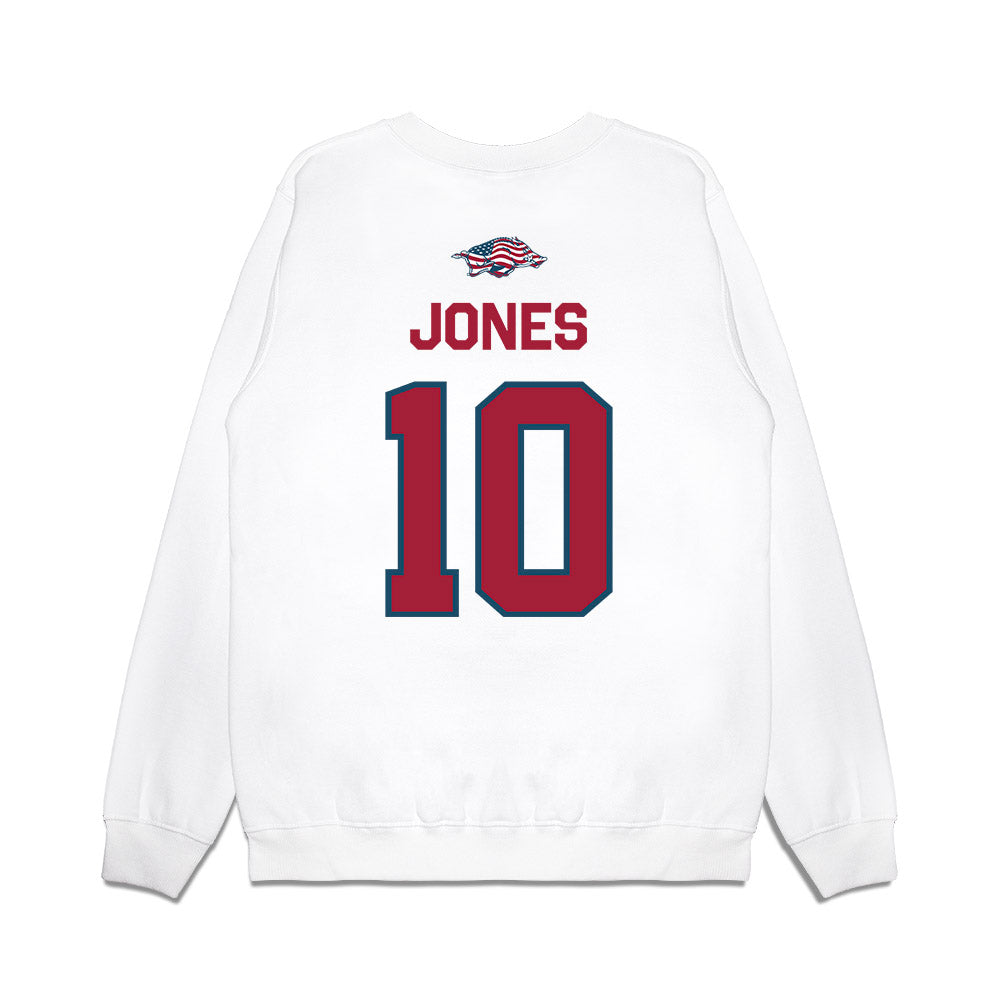 Arkansas - NCAA Women's Basketball : Taleyah Jones - Patriotic Collection Premium Crewneck Sweatshirt-1