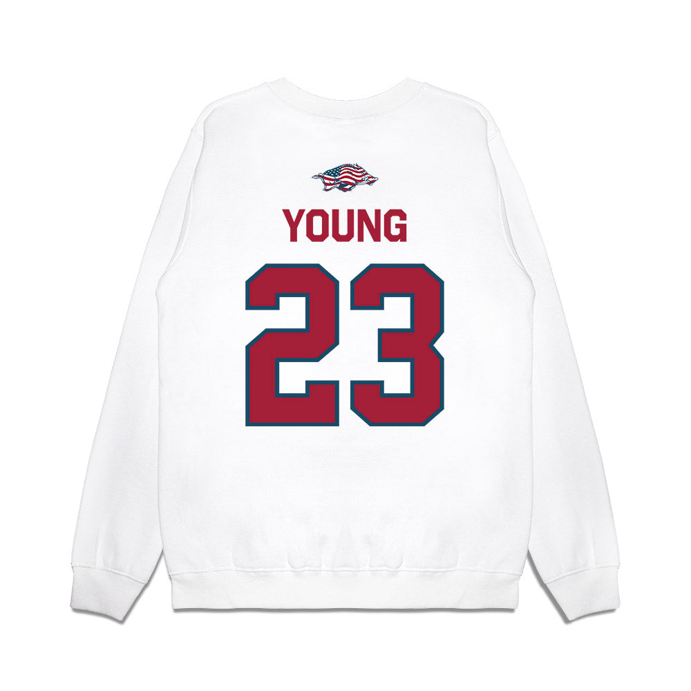 Arkansas - NCAA Football : Kevin Young - Patriotic Collection Premium Crewneck Sweatshirt-1