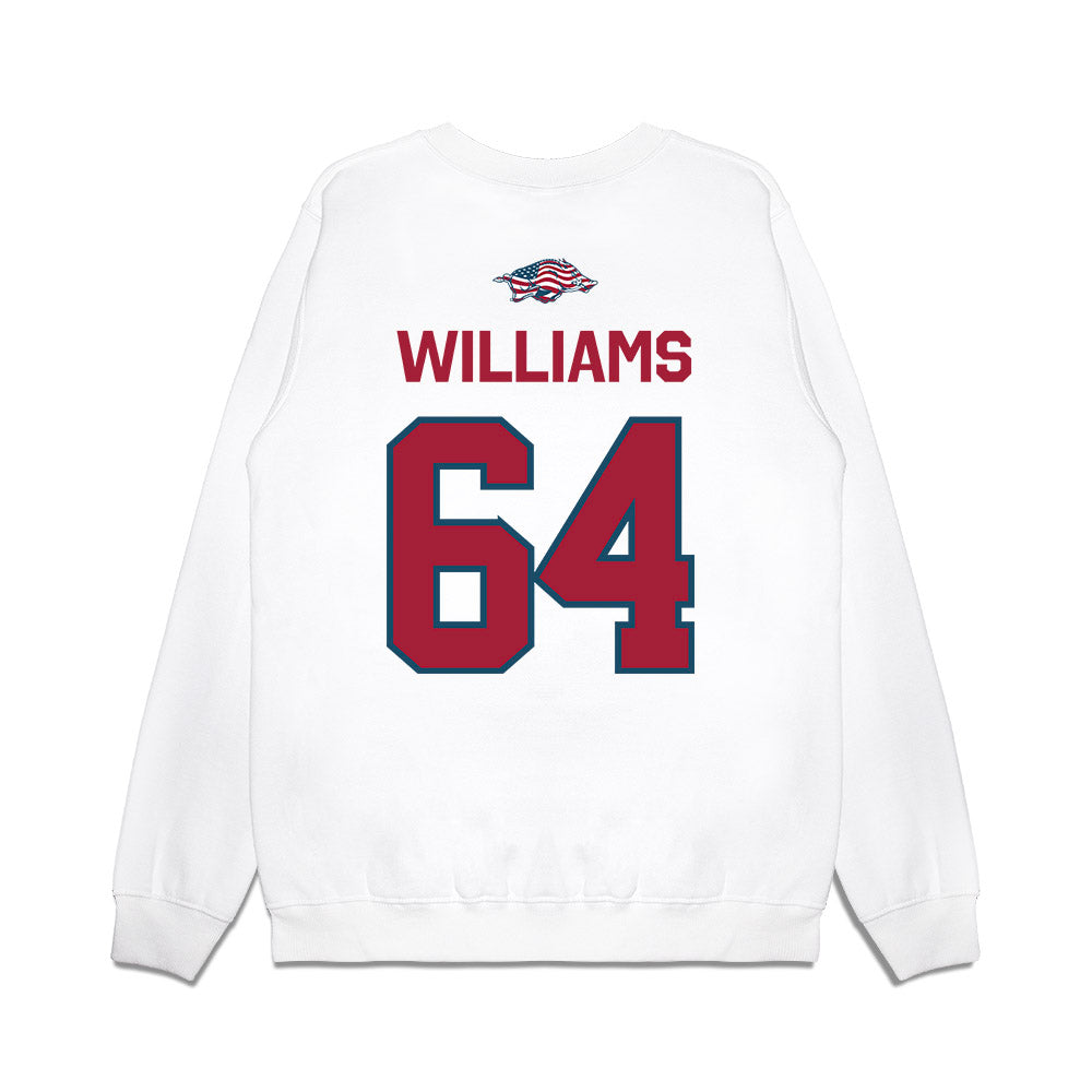 Arkansas - NCAA Football : Bryant Williams - Patriotic Collection Premium Crewneck Sweatshirt-1