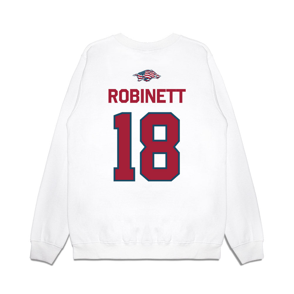 Arkansas - NCAA Baseball : Reese Robinett - Patriotic Collection Premium Crewneck Sweatshirt-1