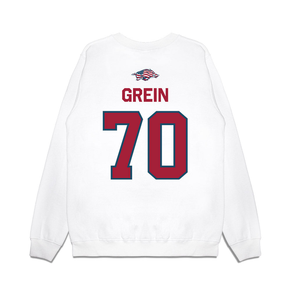 Arkansas - NCAA Football : Dan Grein - Patriotic Collection Premium Crewneck Sweatshirt-1