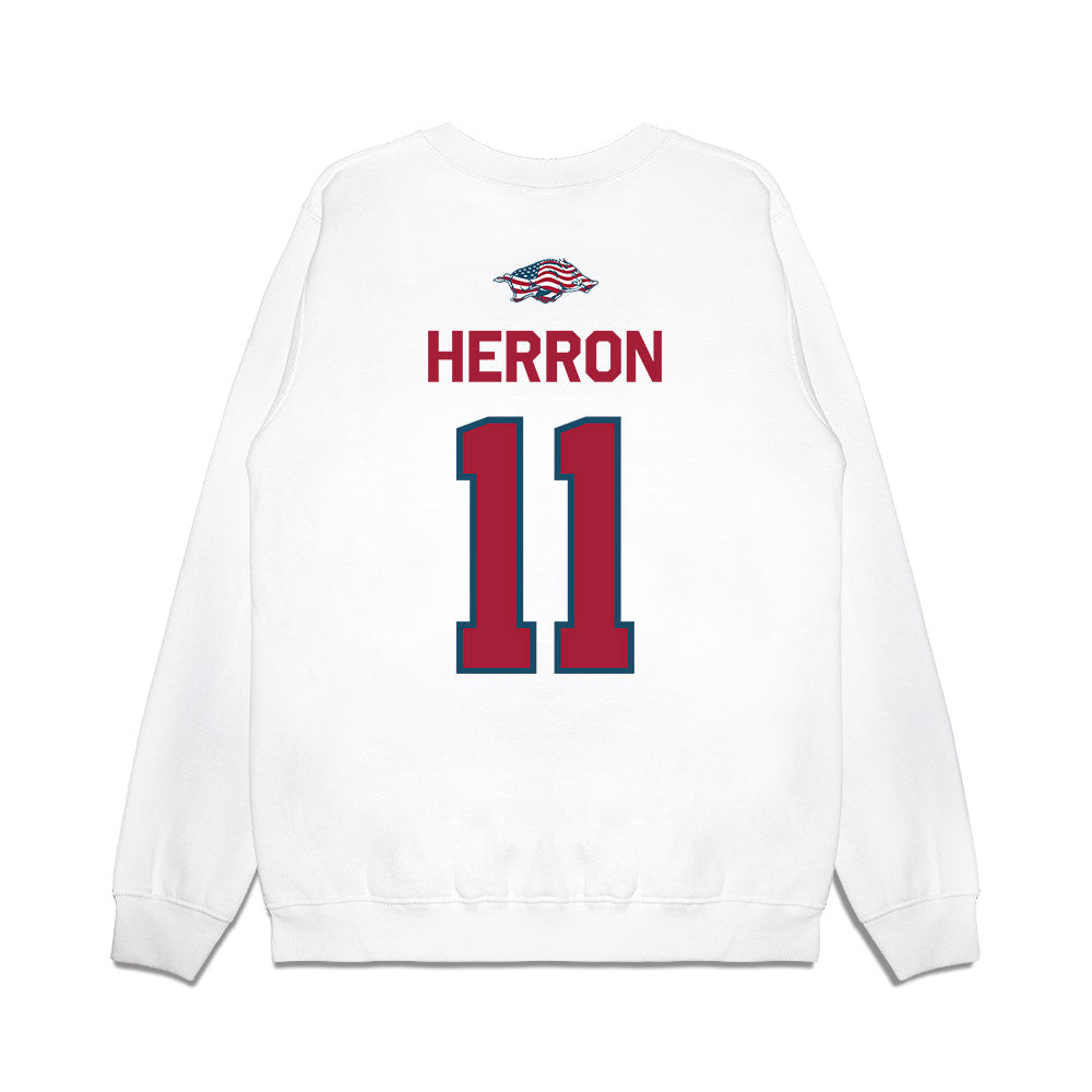 Arkansas - NCAA Softball : Robyn Herron - Patriotic Collection Premium Crewneck Sweatshirt-1