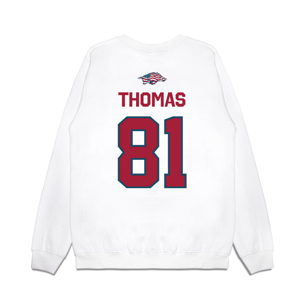 Arkansas - NCAA Football : Dai'Shaun Thomas - Patriotic Collection Premium Crewneck Sweatshirt-1