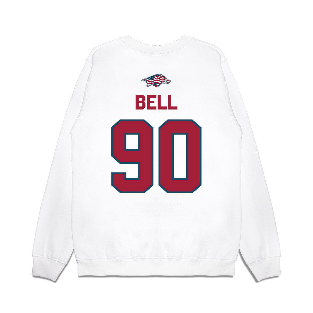 Arkansas - NCAA Football : Caleb Bell - Patriotic Collection Premium Crewneck Sweatshirt-1