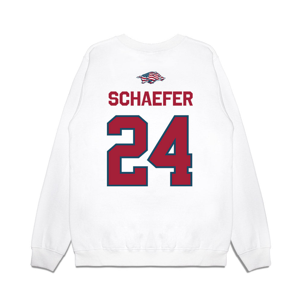 Arkansas - NCAA Baseball : Landon Schaefer - Patriotic Collection Premium Crewneck Sweatshirt-1