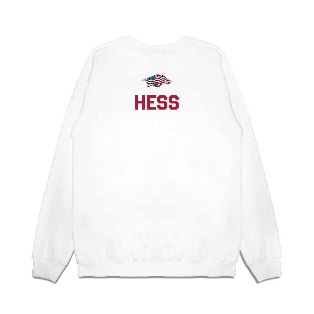 Arkansas - NCAA Women's Gymnastics : Tori Hess - Patriotic Collection Premium Crewneck Sweatshirt-1