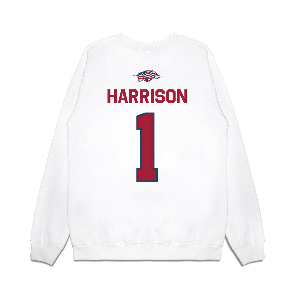 Arkansas - NCAA Football : Christian Harrison - Patriotic Collection Premium Crewneck Sweatshirt-1