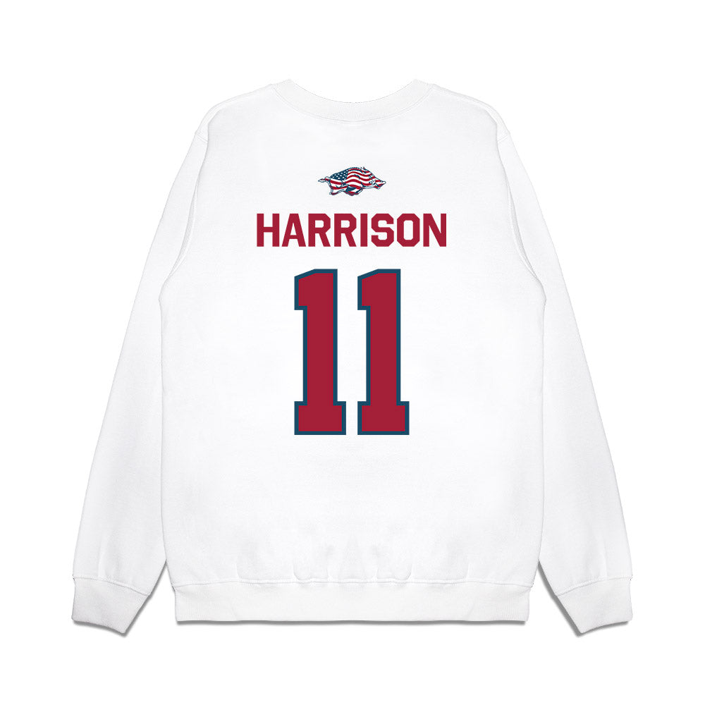 Arkansas - NCAA Football : Monte Harrison - Patriotic Collection Premium Crewneck Sweatshirt-1