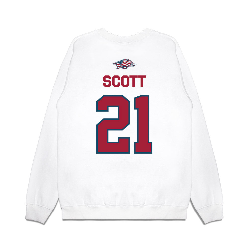 Arkansas - NCAA Football : Tyler Scott - Patriotic Collection Premium Crewneck Sweatshirt-1