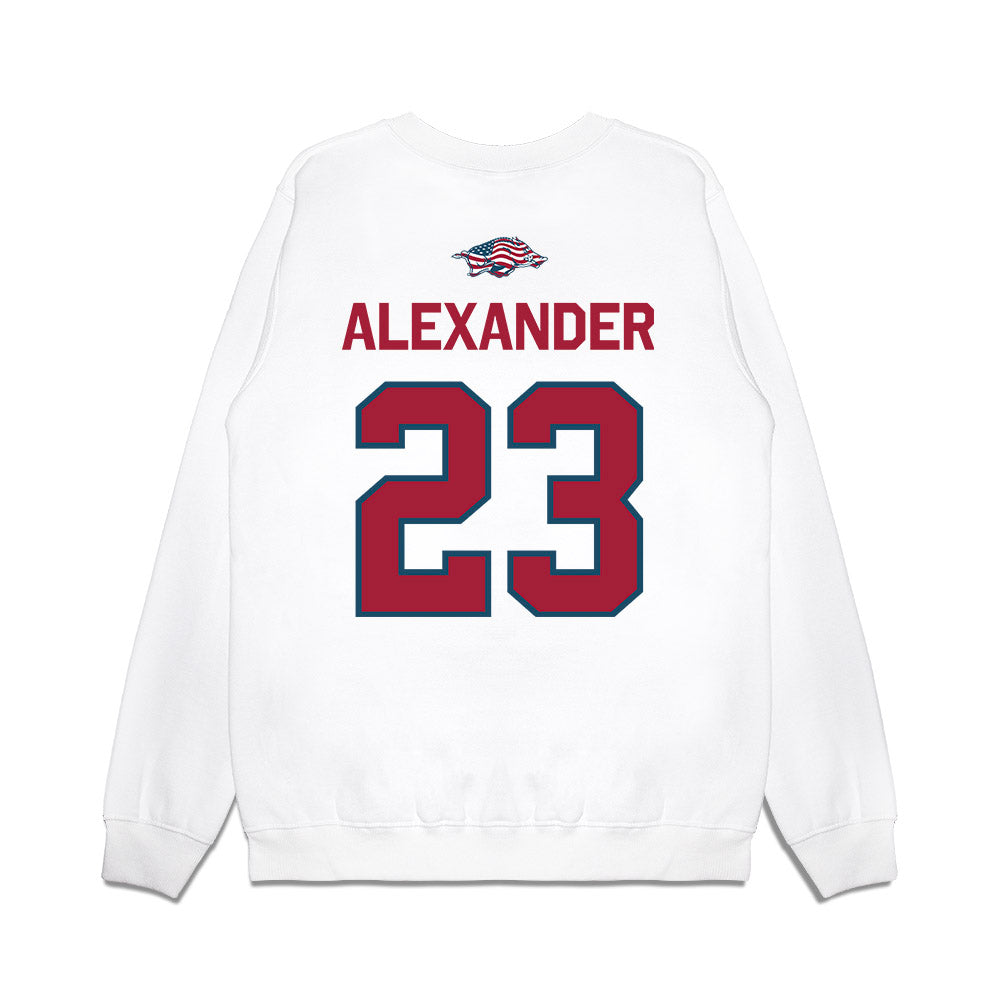 Arkansas - NCAA Women's Volleyball : Aleki Alexander - Patriotic Collection Premium Crewneck Sweatshirt-1