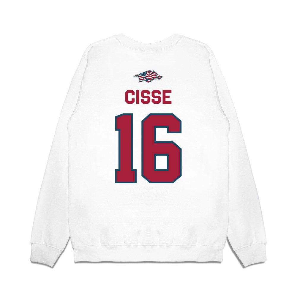 Arkansas - NCAA Football : Ismael Cisse - Patriotic Collection Premium Crewneck Sweatshirt-1