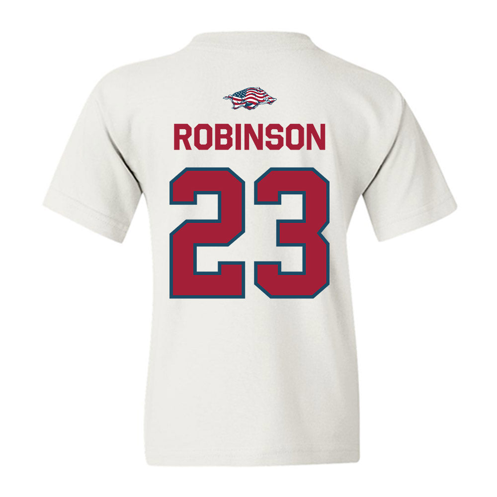 Arkansas - NCAA Women's Basketball : Emily Robinson - Patriotic Collection Youth T-Shirt-1