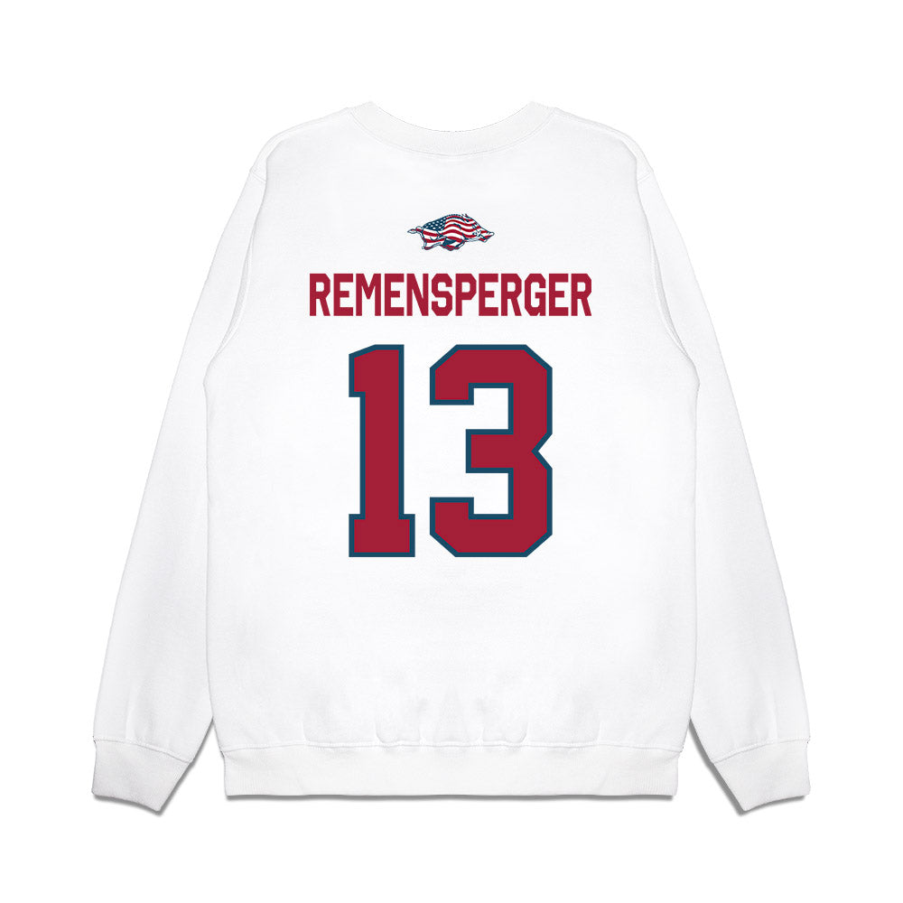 Arkansas - NCAA Women's Volleyball : Kiki Remensperger - Patriotic Collection Premium Crewneck Sweatshirt-1