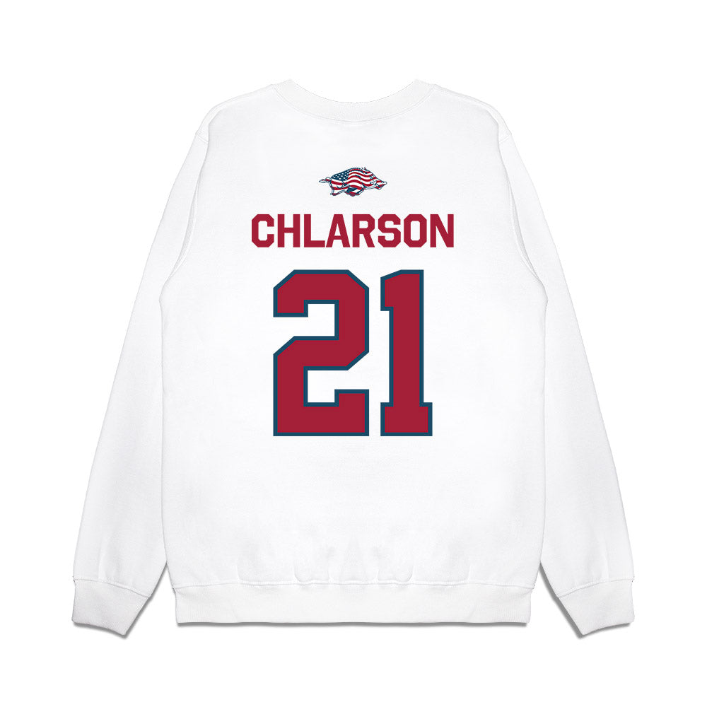 Arkansas - NCAA Women's Basketball : Ashlynn Chlarson - Patriotic Collection Premium Crewneck Sweatshirt-1