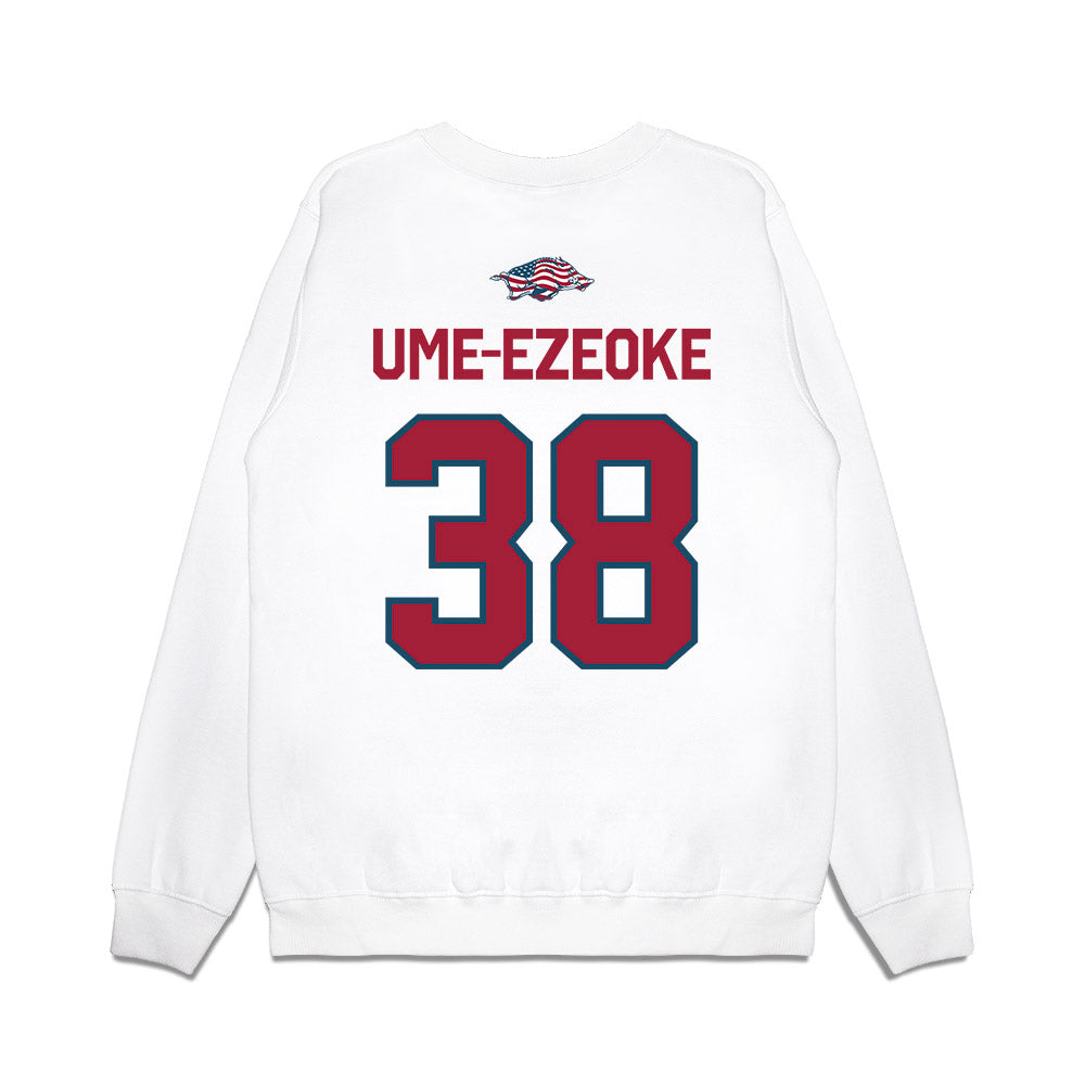Arkansas - NCAA Football : Bradley Ume-Ezeoke - Patriotic Collection Premium Crewneck Sweatshirt-1