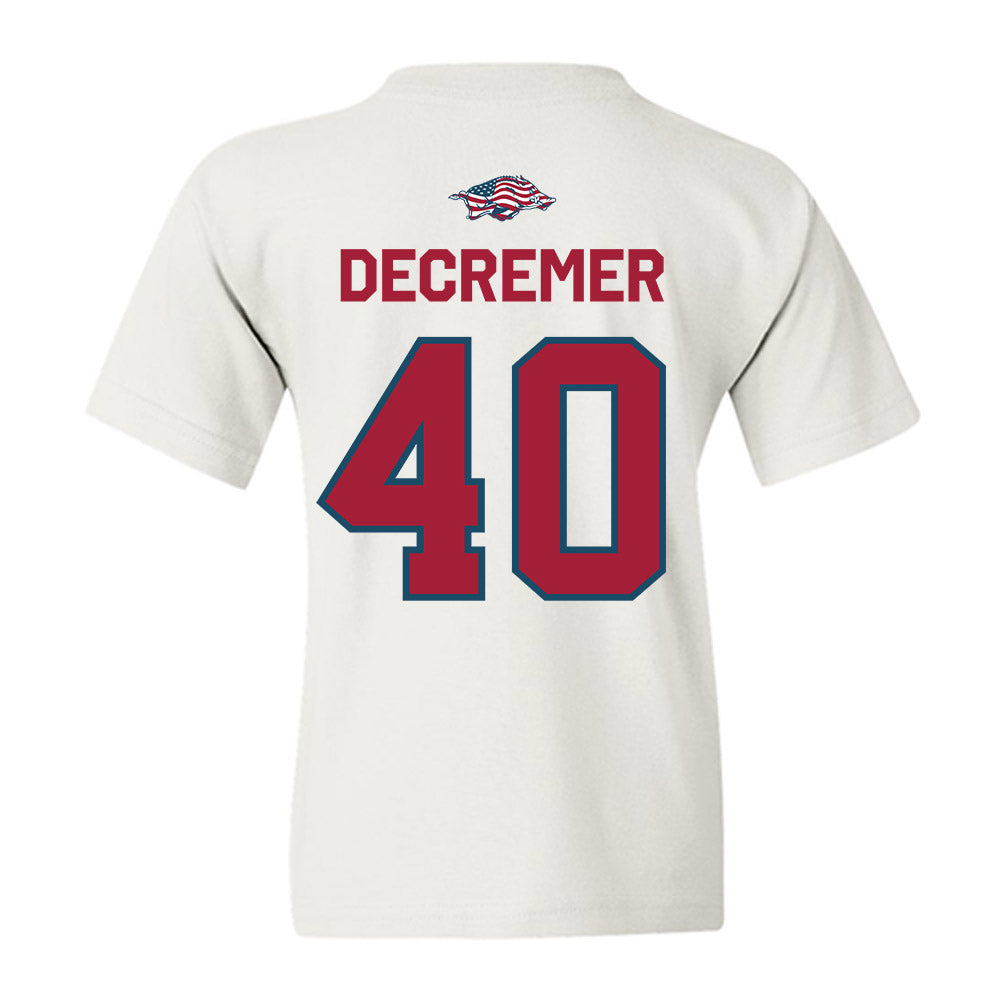 Arkansas - NCAA Baseball : James DeCremer - Patriotic Collection Youth T-Shirt-1