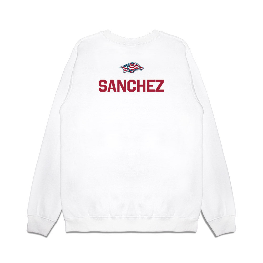 Arkansas - NCAA Women's Swimming & Diving : Bryze Sanchez - Patriotic Collection Premium Crewneck Sweatshirt-1