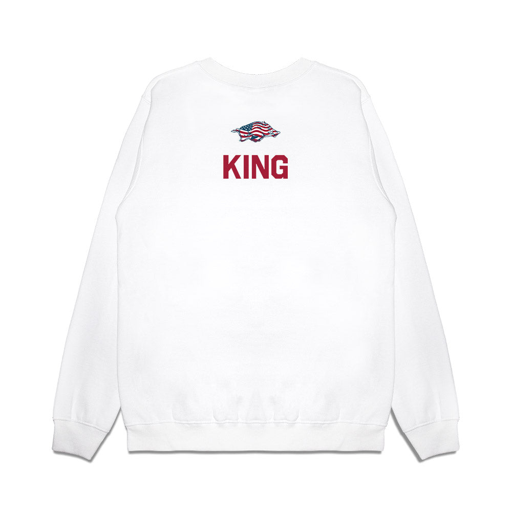 Arkansas - NCAA Women's Gymnastics : Avery King - Patriotic Collection Premium Crewneck Sweatshirt-1