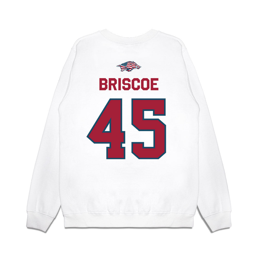 Arkansas - NCAA Baseball : Tye Briscoe - Patriotic Collection Premium Crewneck Sweatshirt-1