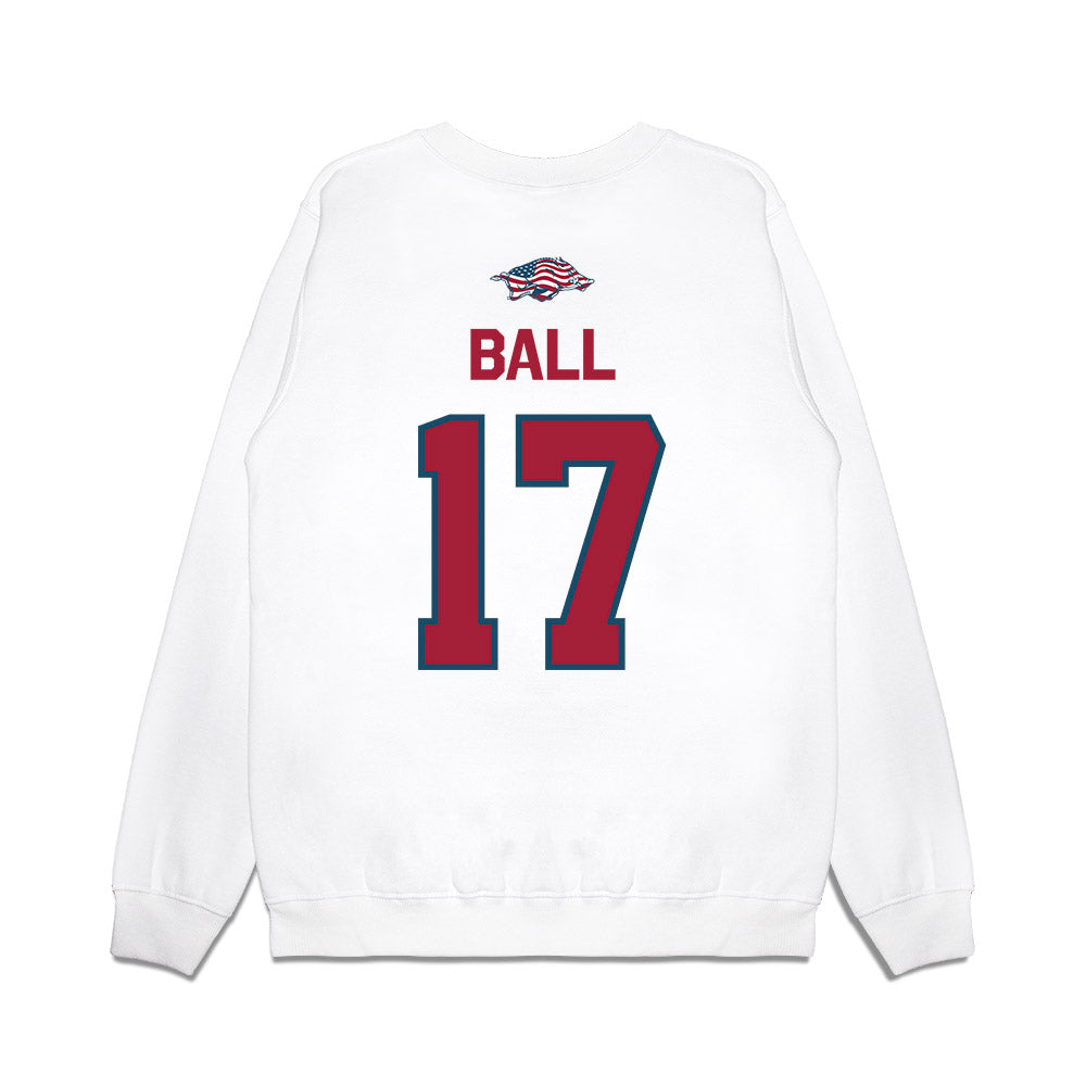 Arkansas - NCAA Women's Soccer : Kennedy Ball - Patriotic Collection Premium Crewneck Sweatshirt-1