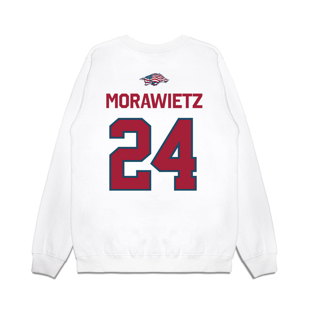 Arkansas - NCAA Women's Soccer : Kayla Morawietz - Patriotic Collection Premium Crewneck Sweatshirt-1