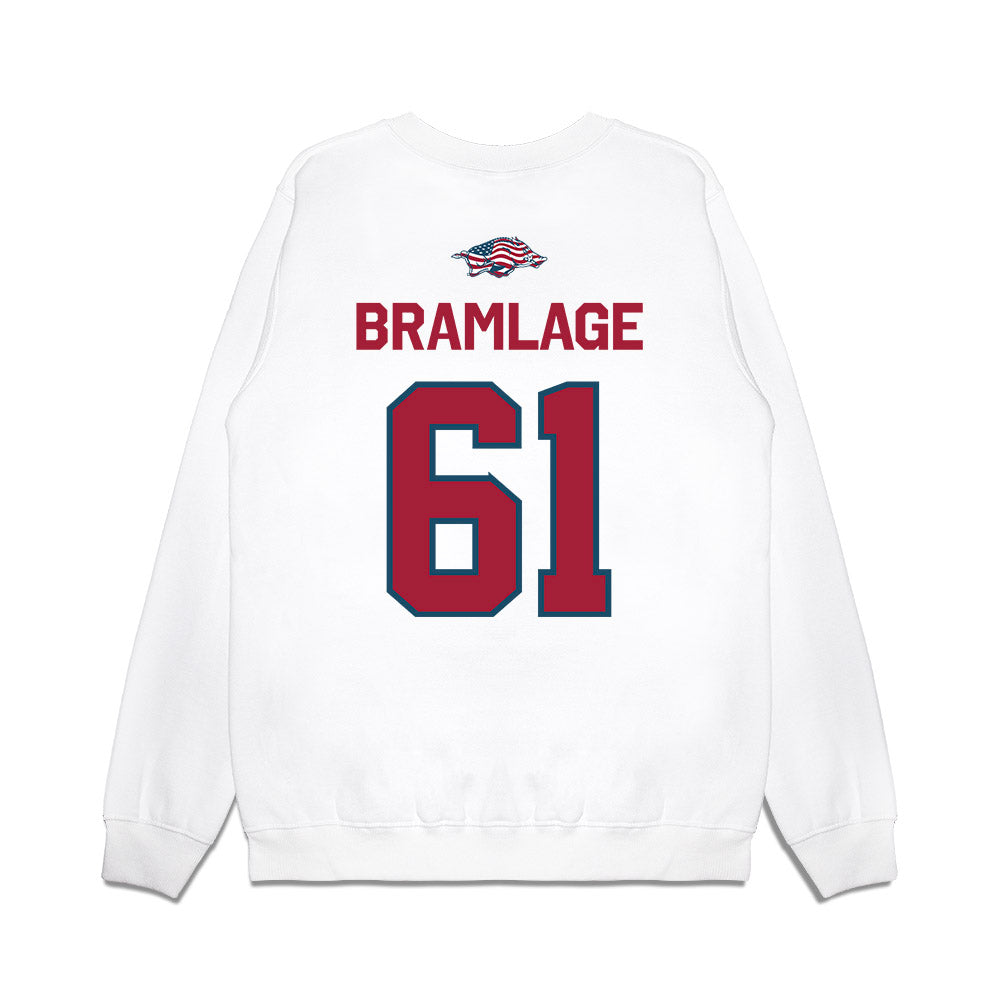 Arkansas - NCAA Football : Kaden Bramlage - Patriotic Collection Premium Crewneck Sweatshirt-1