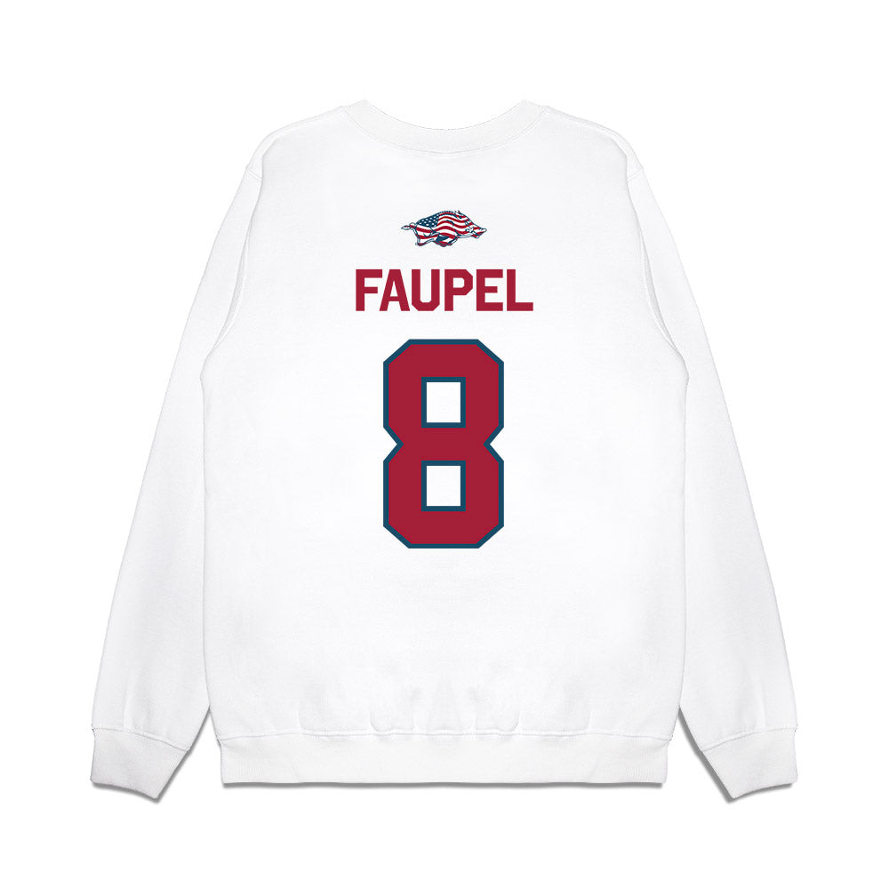 Arkansas - NCAA Football : Donovan Faupel - Patriotic Collection Premium Crewneck Sweatshirt-1
