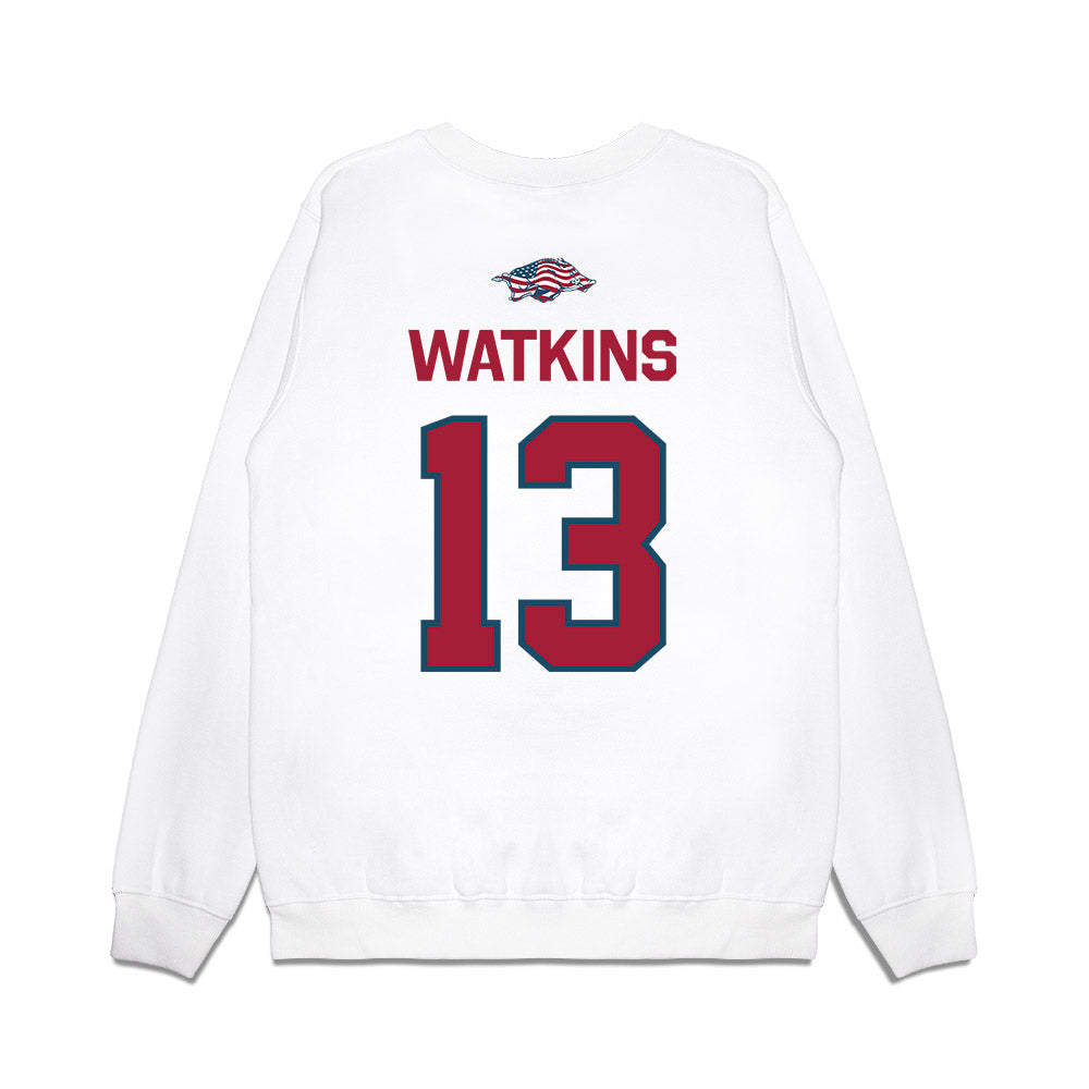 Arkansas - NCAA Football : Jelani Watkins - Patriotic Collection Premium Crewneck Sweatshirt-1