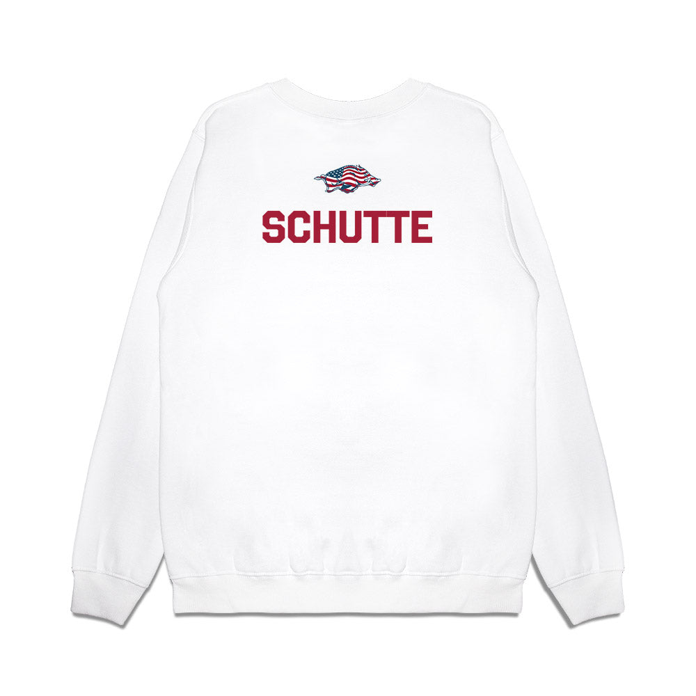 Arkansas - NCAA Women's Golf : Abbey Schutte - Patriotic Collection Premium Crewneck Sweatshirt-1