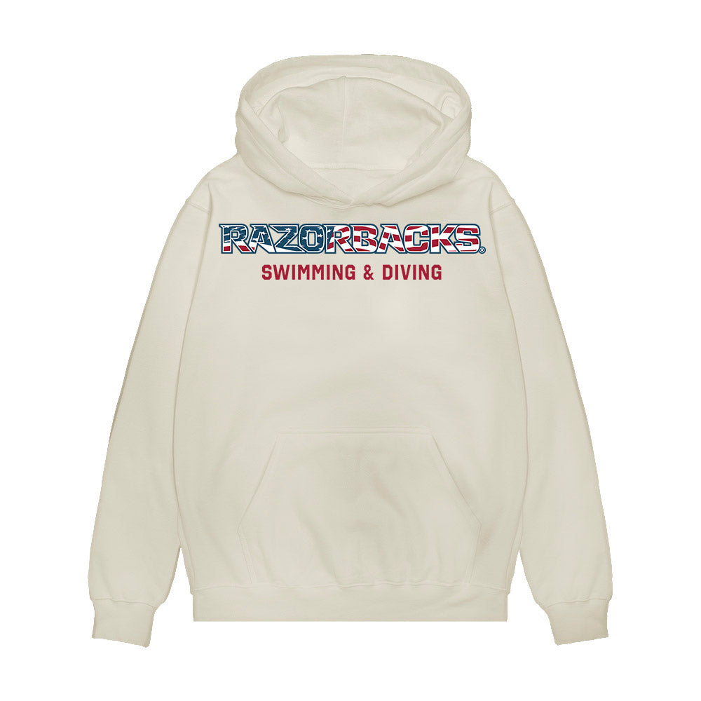 Arkansas - NCAA Women's Swimming & Diving : Isabella Perreira - Patriotic Collection Premium Hooded Sweatshirt-0