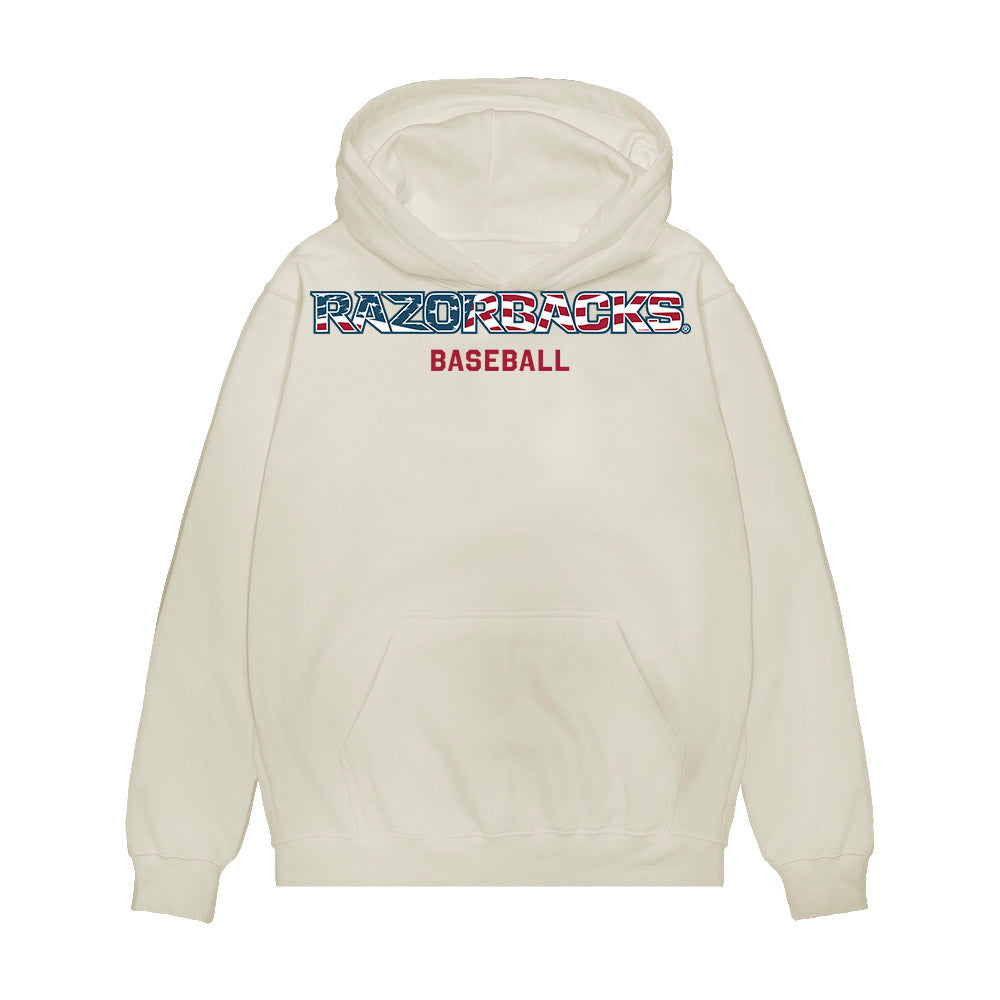 Arkansas - NCAA Baseball : Max Holland - Patriotic Collection Premium Hooded Sweatshirt-0
