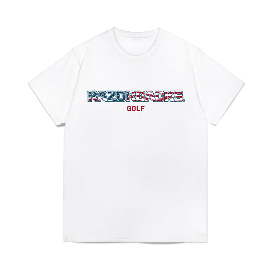 Arkansas - NCAA Women's Golf : Natalie Blonien - Patriotic Collection Comfort Colors T-Shirt-0